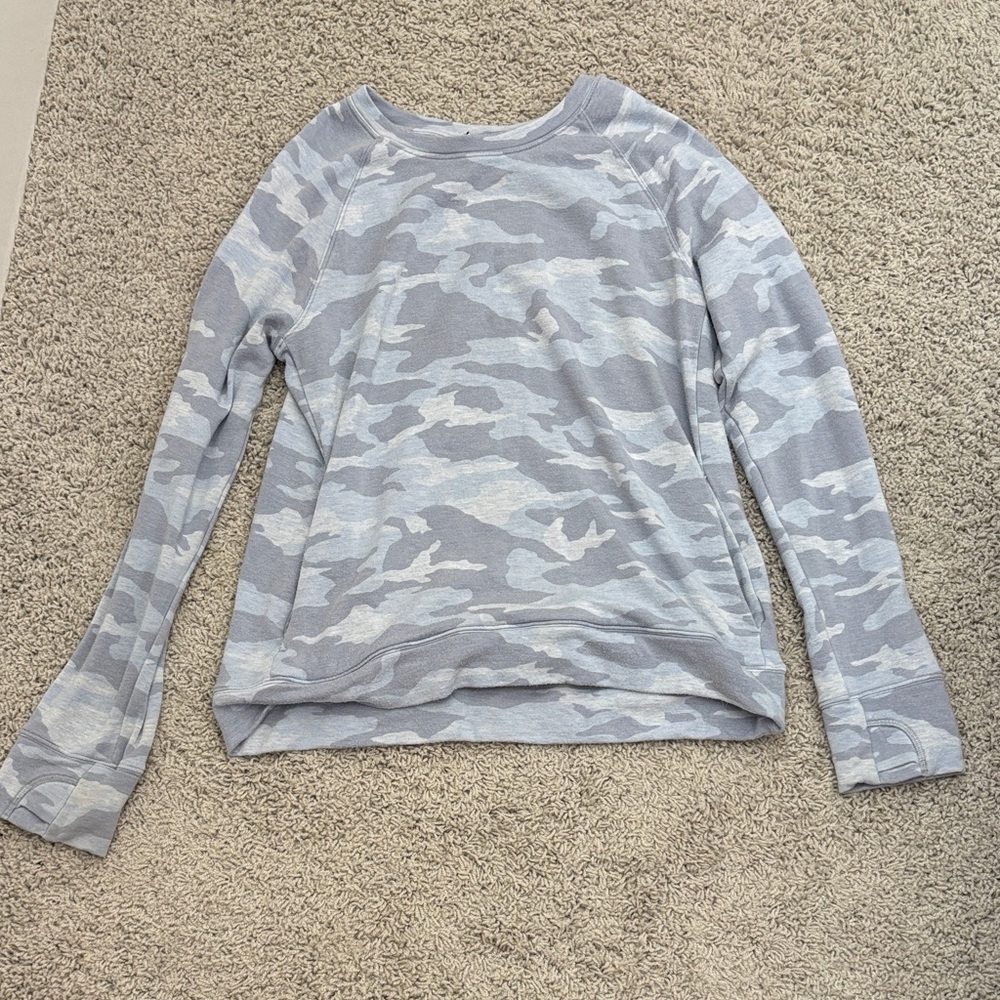 Athleta Kids Gray blue soft Camo Sweatshirt